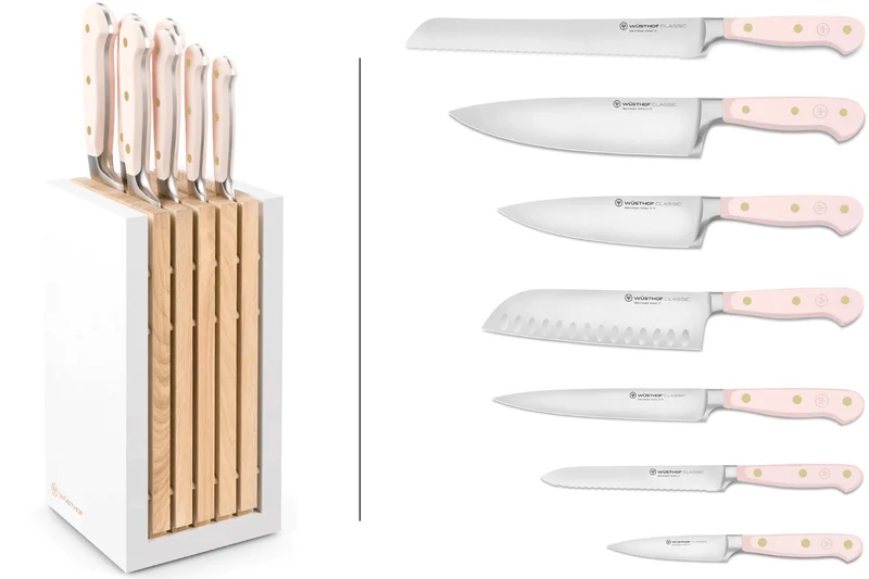 Bloc de 7 couteaux Wusthof Classic Colour Pink Himalayan Salt forgés