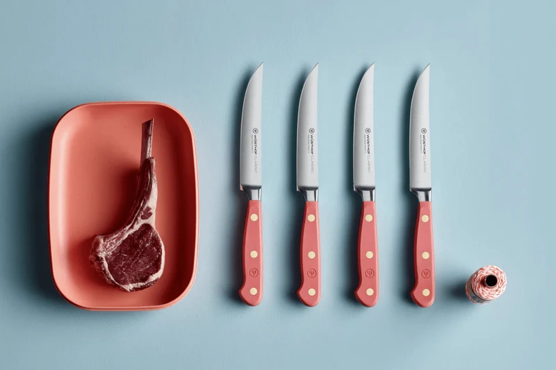 Set de 4 couteaux à steak Wusthof Classic Colour Coral Peach forgés lame 12cm