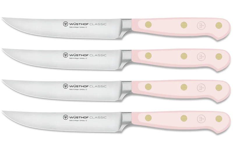 Set de 4 couteaux à steak Wusthof Classic Colour Pink Himalayan Salt forgés lame 12cm