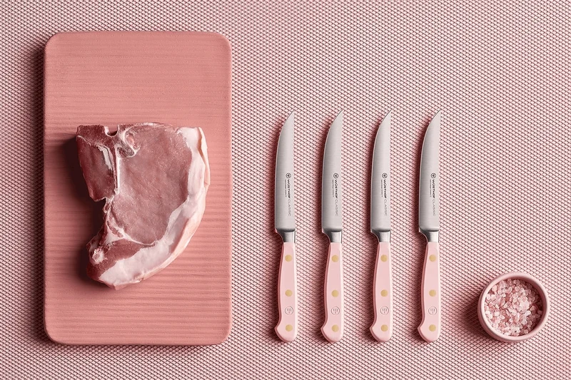 Set de 4 couteaux à steak Wusthof Classic Colour Pink Himalayan Salt forgés lame 12cm
