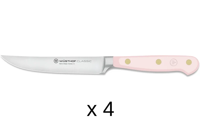 Set de 4 couteaux à steak Wusthof Classic Colour Pink Himalayan Salt forgés lame 12cm