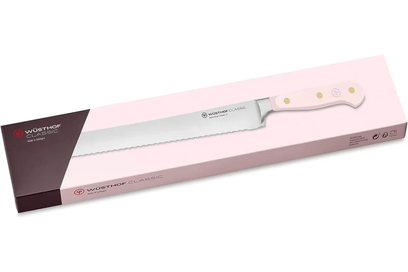 Couteau à pain Wusthof Classic Colour Pink Himalayan Salt forgé lame micro-dentelée 23cm