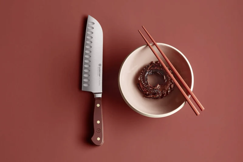 Couteau santoku Wusthof Classic Colour Tasty Sumac lame alvéolée 17cm