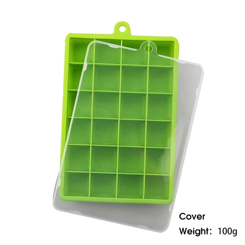 Bac à glaçons 24 compartiments - en silicone avec couvercle