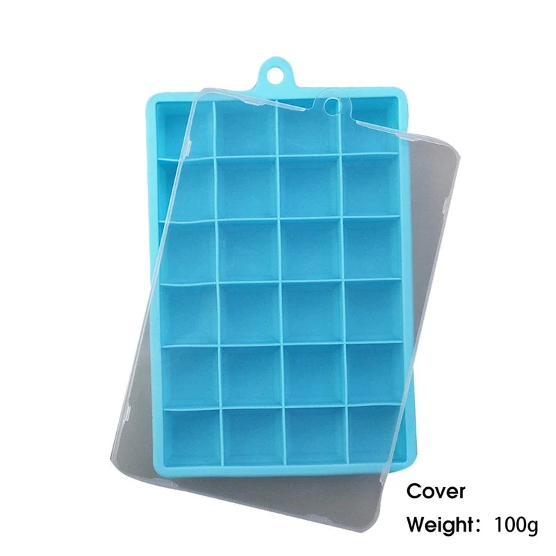Bac à glaçons 24 compartiments - en silicone avec couvercle