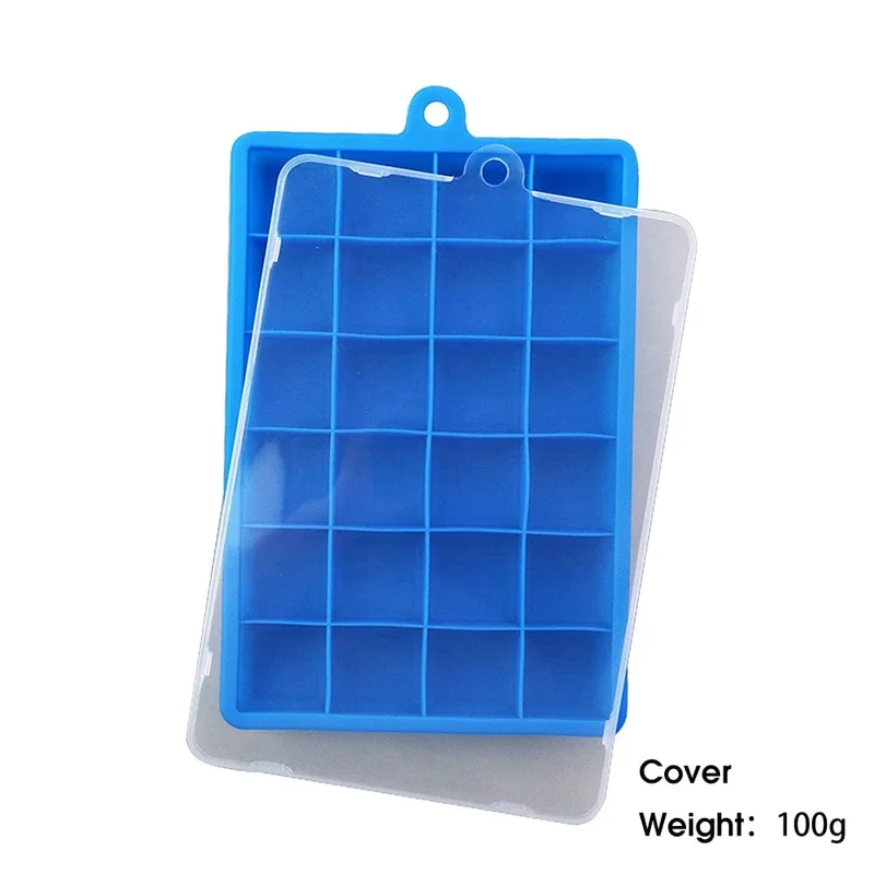 Bac à glaçons 24 compartiments - en silicone avec couvercle