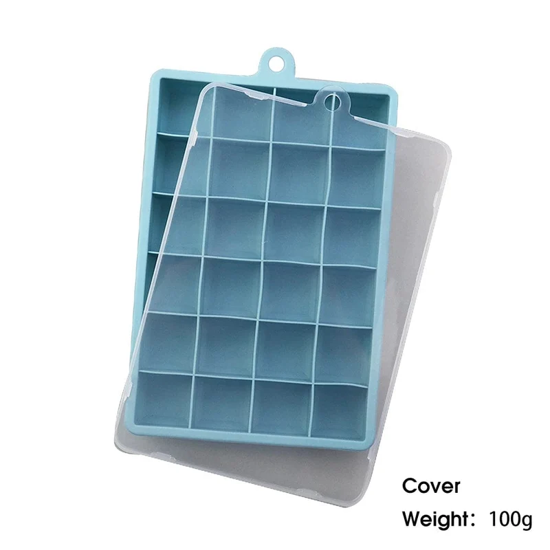 Bac à glaçons 24 compartiments - en silicone avec couvercle