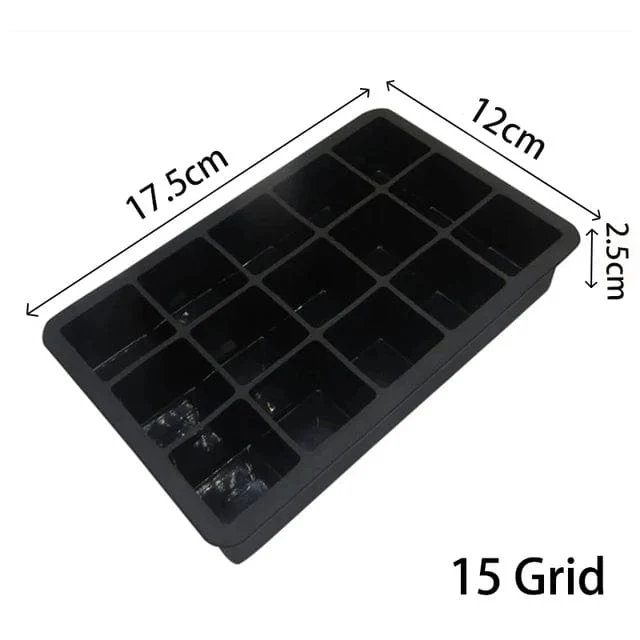 Bac à glaçons noir en silicone 15 Compartiments