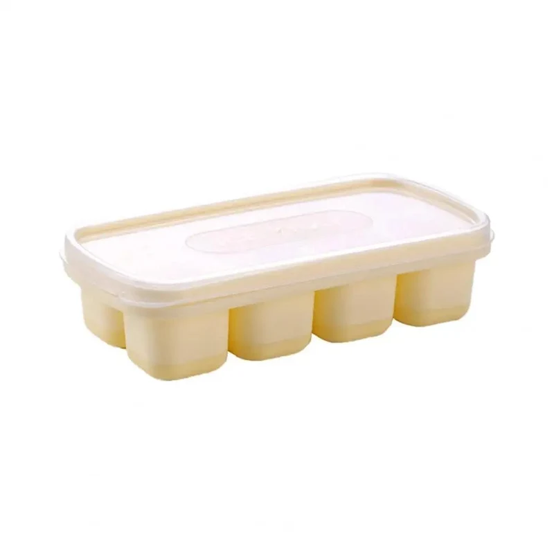 Bac à Glaçons à 8 compartiments en Silicone avec Couvercle