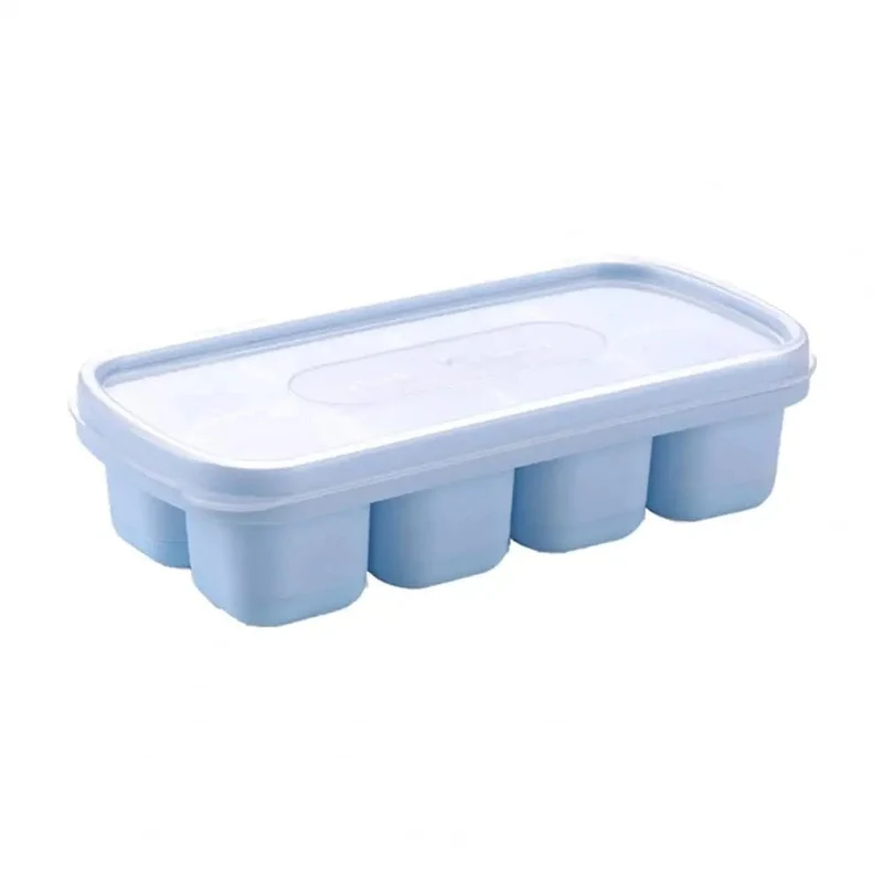 Bac à Glaçons à 8 compartiments en Silicone avec Couvercle