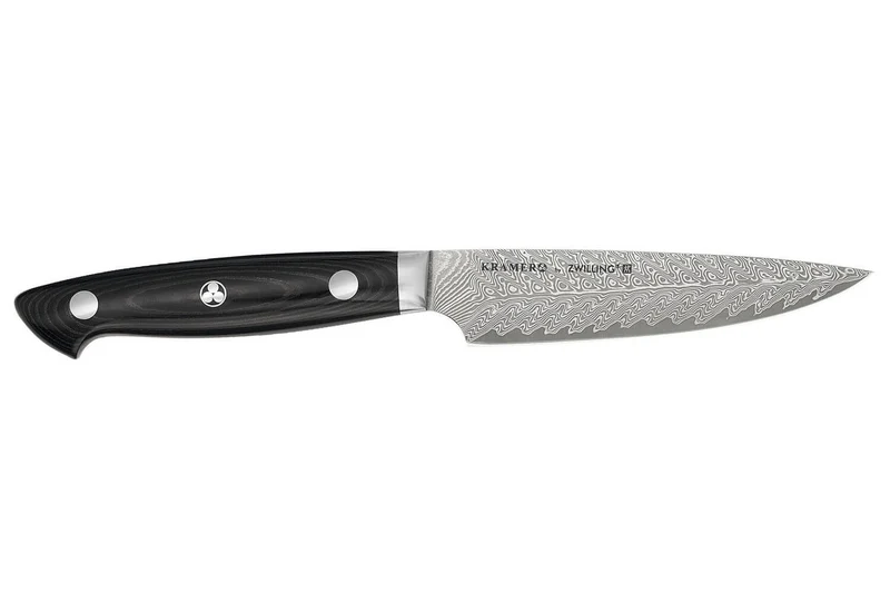 Couteau universel japonais Zwilling Kramer Euro Stainless 12cm damassé manche en micarta