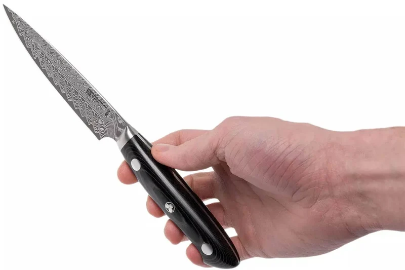 Couteau universel japonais Zwilling Kramer Euro Stainless 12cm damassé manche en micarta