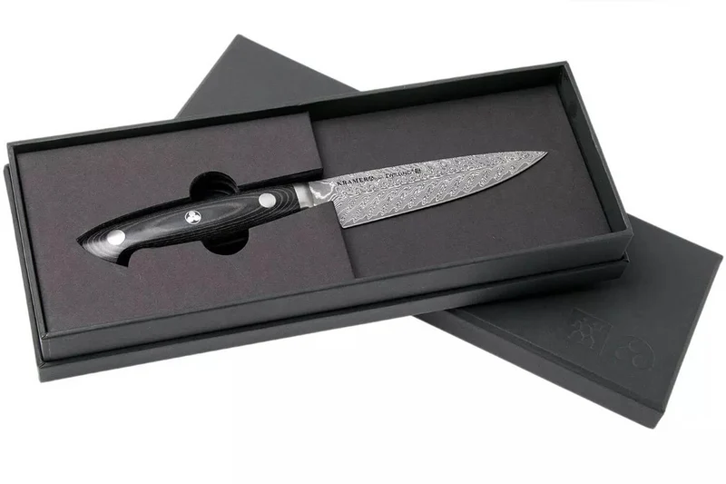 Couteau universel japonais Zwilling Kramer Euro Stainless 12cm damassé manche en micarta