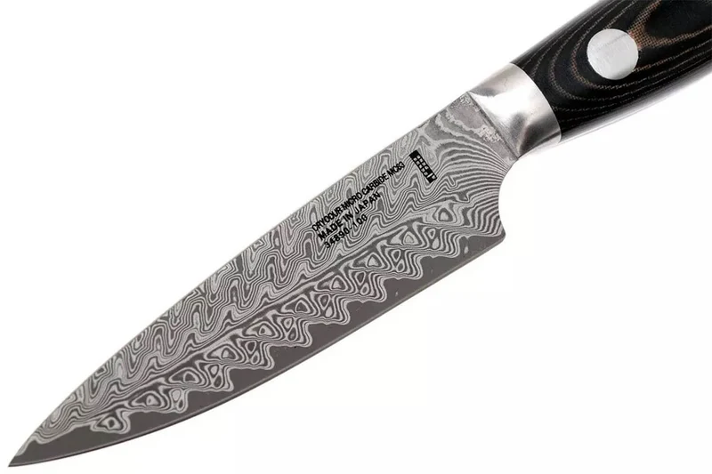 Couteau d'office japonais Zwilling Kramer Euro Stainless 9cm damassé manche en micarta