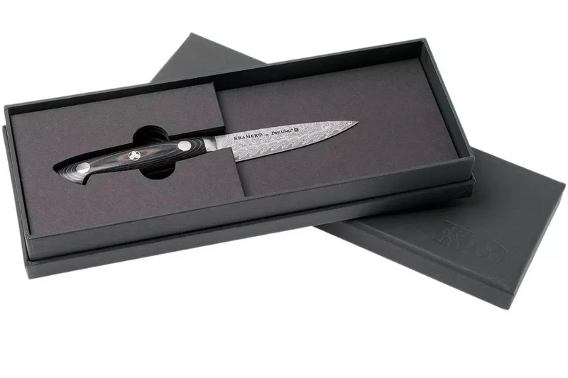Couteau d'office japonais Zwilling Kramer Euro Stainless 9cm damassé manche en micarta