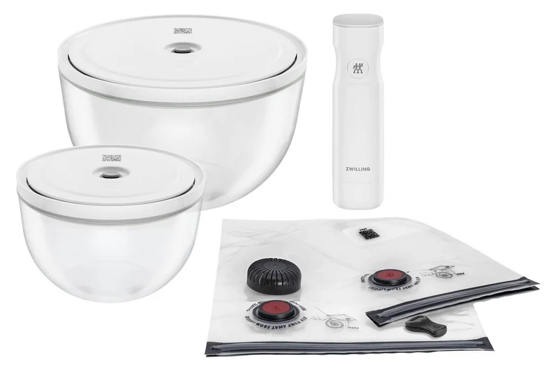 Set de démarrage Zwilling Fresh & Save 9 pièces 1 pompe à vide + 2 bols en verre M/L + 4 sacs S/M