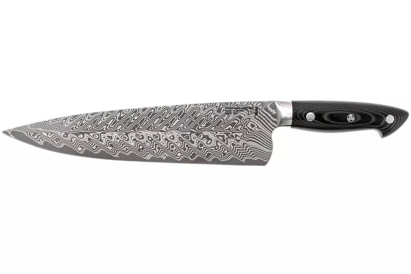 Couteau de chef japonais Zwilling Kramer Euro Stainless 26cm damassé manche en micarta