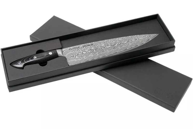 Couteau de chef japonais Zwilling Kramer Euro Stainless 26cm damassé manche en micarta