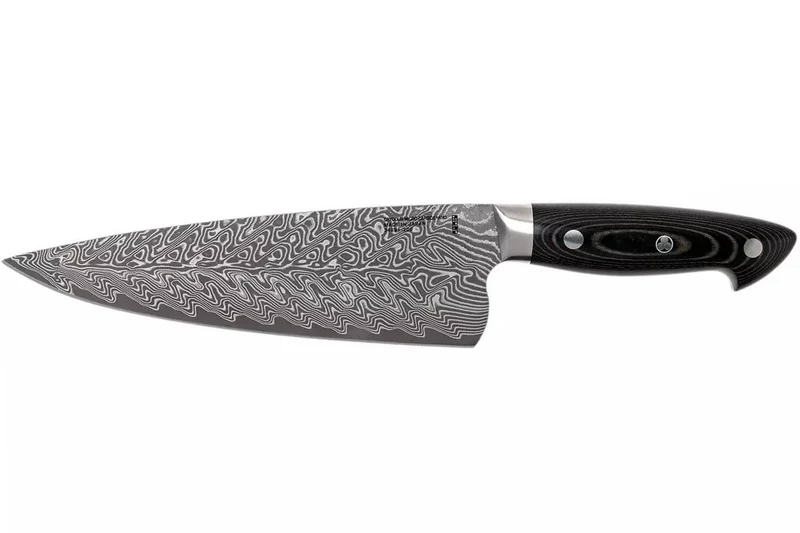 Couteau de chef japonais Zwilling Kramer Euro Stainless 20cm damassé manche en micarta