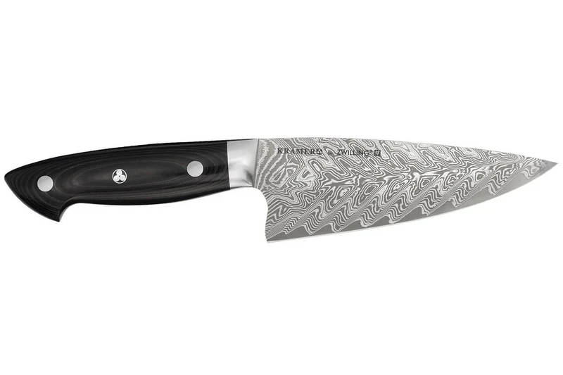 Couteau de chef japonais Zwilling Kramer Euro Stainless 16cm damassé manche en micarta