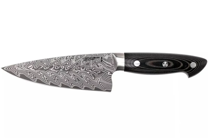 Couteau de chef japonais Zwilling Kramer Euro Stainless 16cm damassé manche en micarta