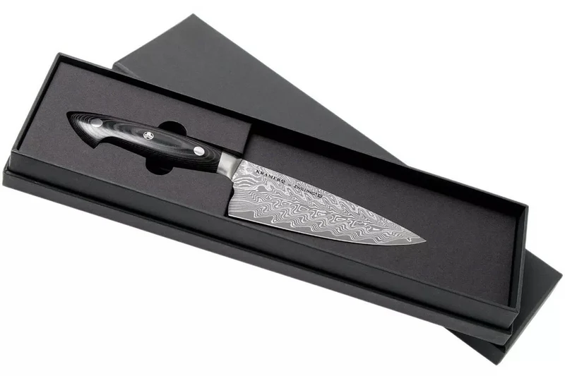 Couteau de chef japonais Zwilling Kramer Euro Stainless 16cm damassé manche en micarta
