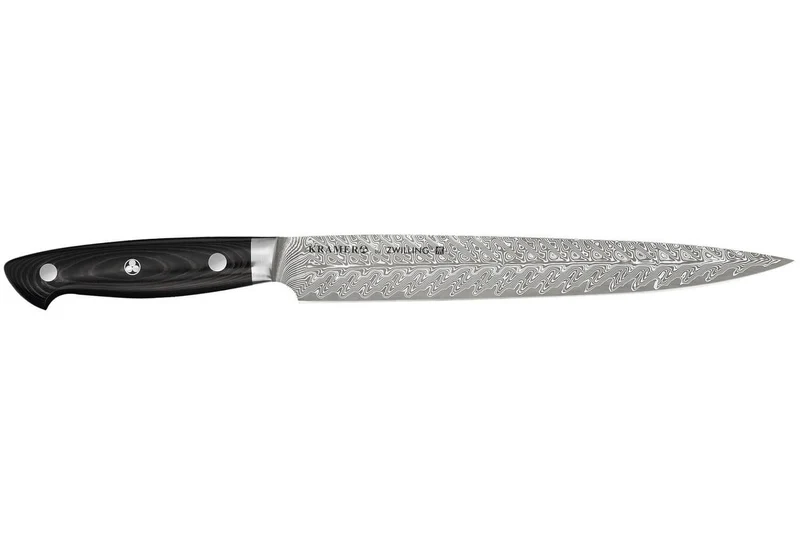 Couteau à trancher japonais Zwilling Kramer Euro Stainless 23cm damassé manche en micarta