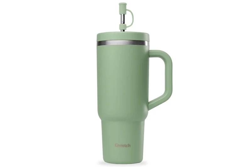Travel cup isotherme Qwetch Matt inox recyclé 900ml – 8 coloris