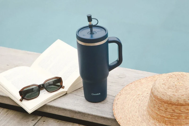 Travel cup isotherme Qwetch Matt inox recyclé 900ml – 8 coloris