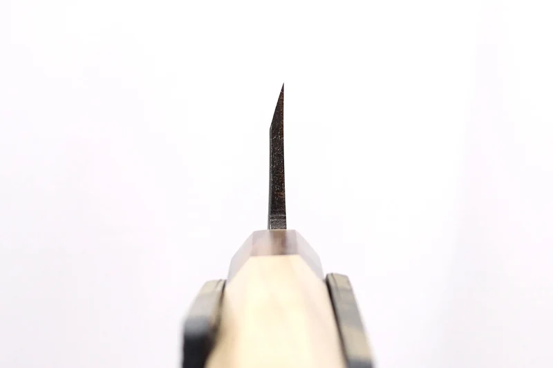 Couteau deba 15cm japonais artisanal Nakamura Kaishin Saku WS2 en magnolia