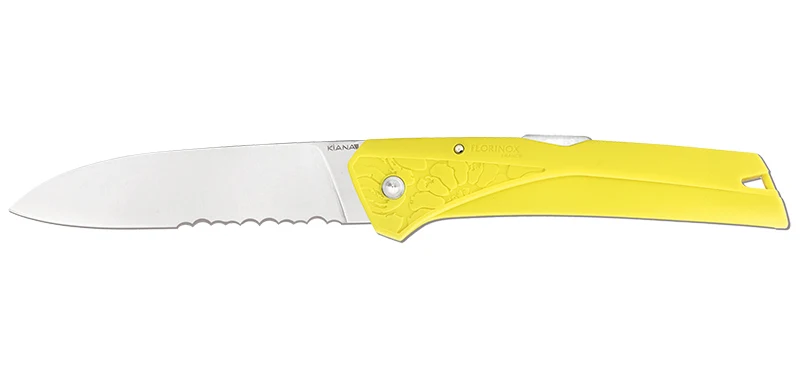 Couteau Lame crantée Kiana jaune Florinox