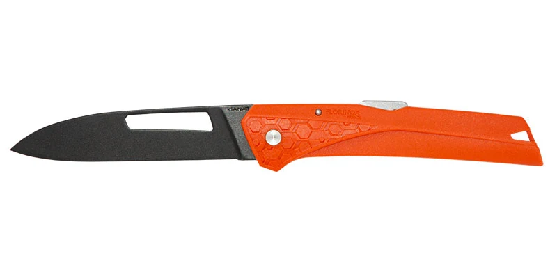 Couteau Kiana orange Lame noire Florinox