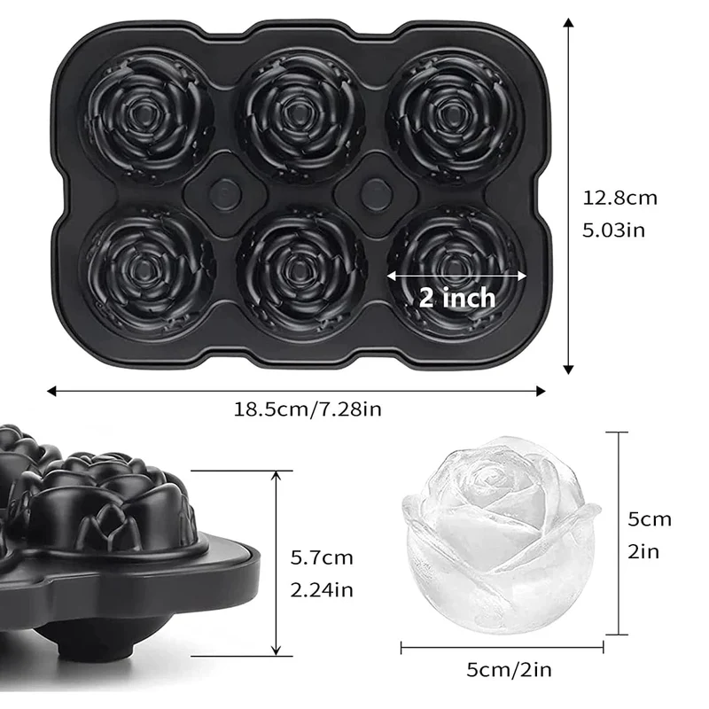 Moule à 6 Glaçons en forme de Rose