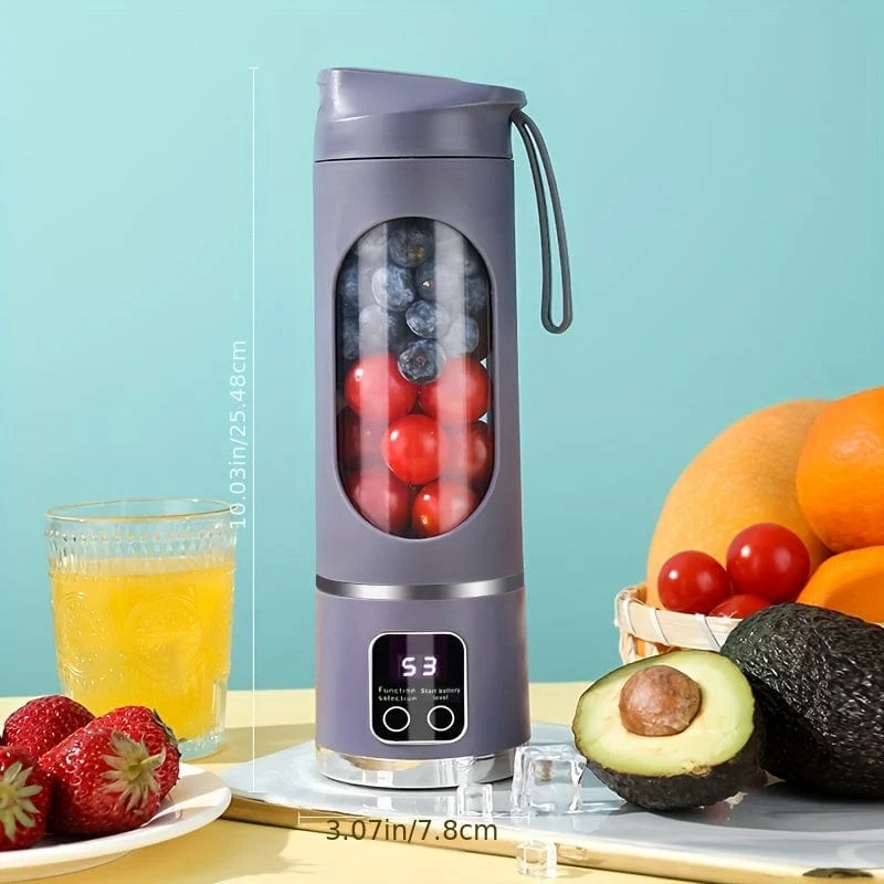 Blender USB Rechargeable avec affichage LED - 450ml, idéal smoothies & milkshakes