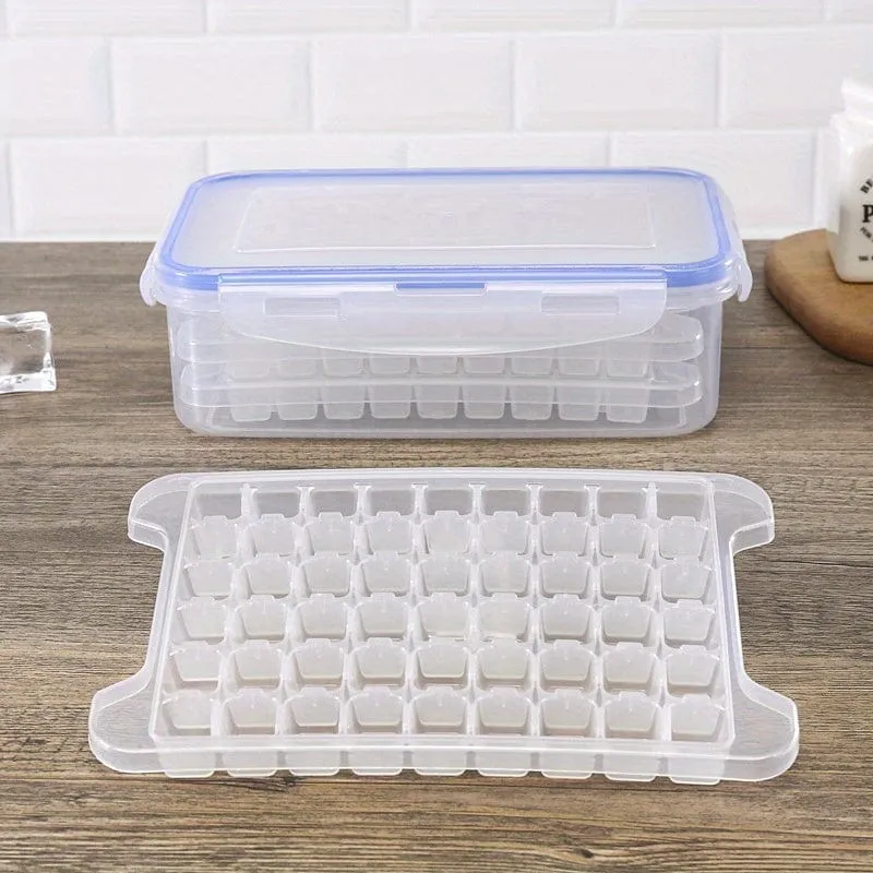 Bacs à Glaçons empilés dans une boîte - Ensemble de 3/5/8 - 54 Glaçons par plateau