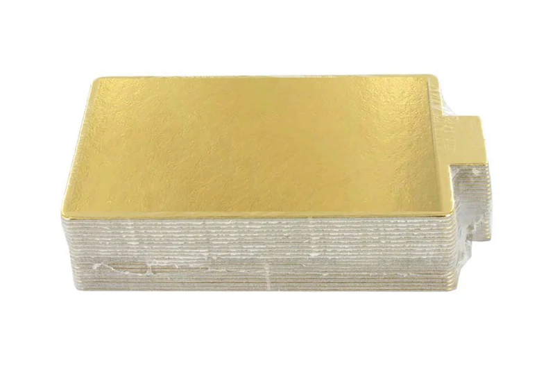 Set de 20 mini supports à pâtisserie Patisdécor rectangles dorés