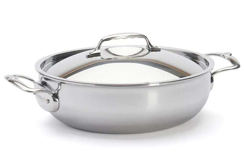 Sautoir bombé De Buyer Affinity 28cm en acier inoxydable 5 ply avec couvercle