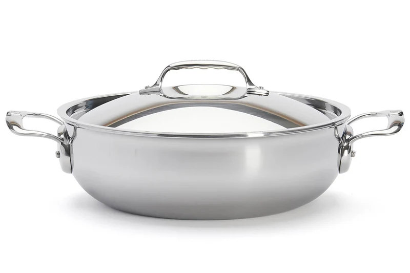 Sautoir bombé De Buyer Affinity 28cm en acier inoxydable 5 ply avec couvercle