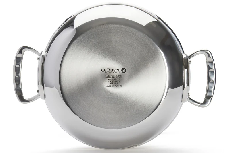 Sautoir bombé De Buyer Affinity 28cm en acier inoxydable 5 ply avec couvercle