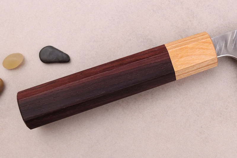 Couteau santoku 16,5cm japonais artisanal Yoshimi Kato SPG Strix V-Tsuchime