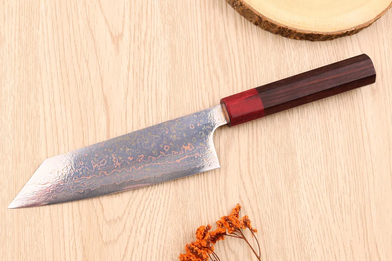 Couteau bunka 16,5cm japonais artisanal Takeshi Saji VG10 Rainbow