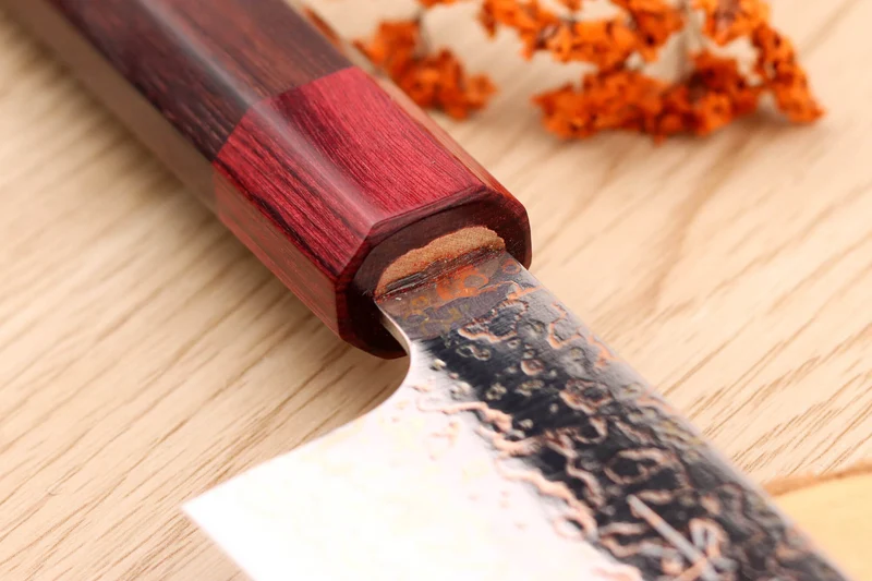 Couteau bunka 16,5cm japonais artisanal Takeshi Saji VG10 Rainbow