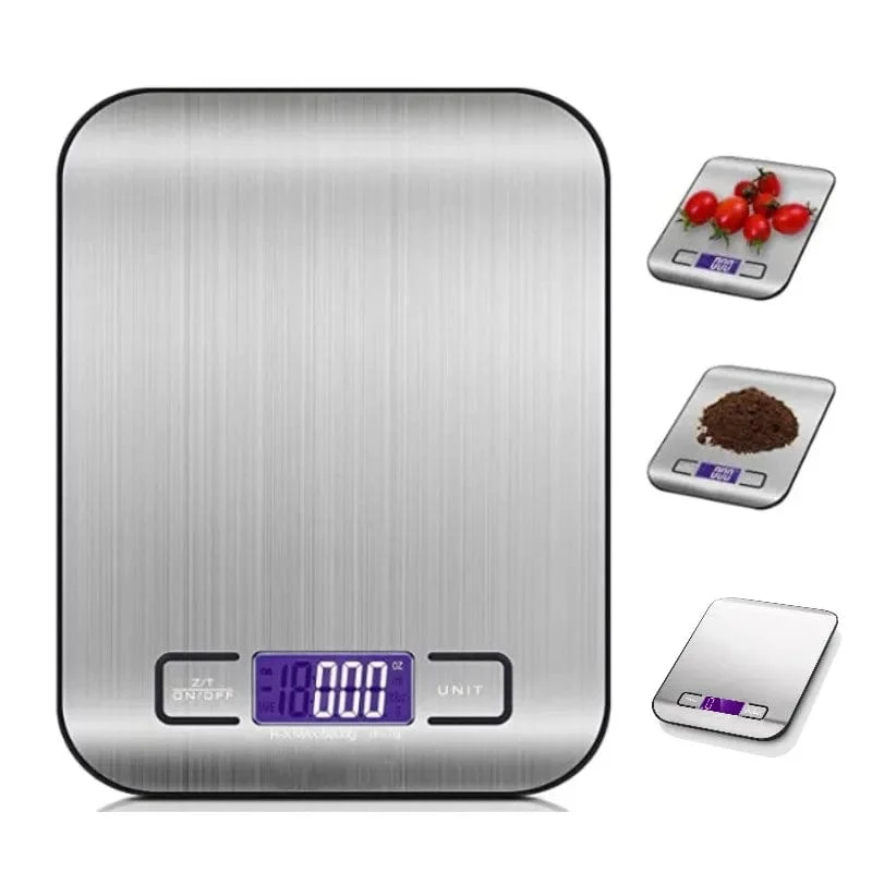 Balance de Cuisine Numérique 5kg/10KG en Acier Inoxydable - Précision 1g
