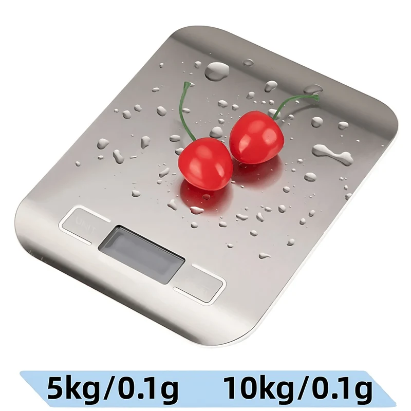 Balance de cuisine numérique en acier inoxydable 5kg/10kg