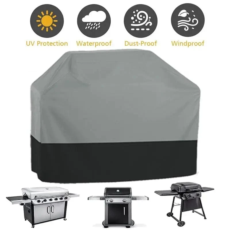 Housse de Barbecue en Tissu Oxford 210T | Protection Jardin BBQ Anti-UV - Noir