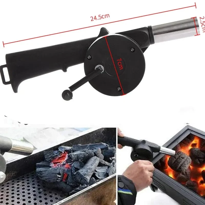Ventilateur à Main Portable pour Barbecue - Accessoire BBQ - Acier Inoxydable