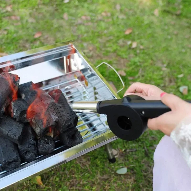 Ventilateur à Main Portable pour Barbecue - Accessoire BBQ - Acier Inoxydable