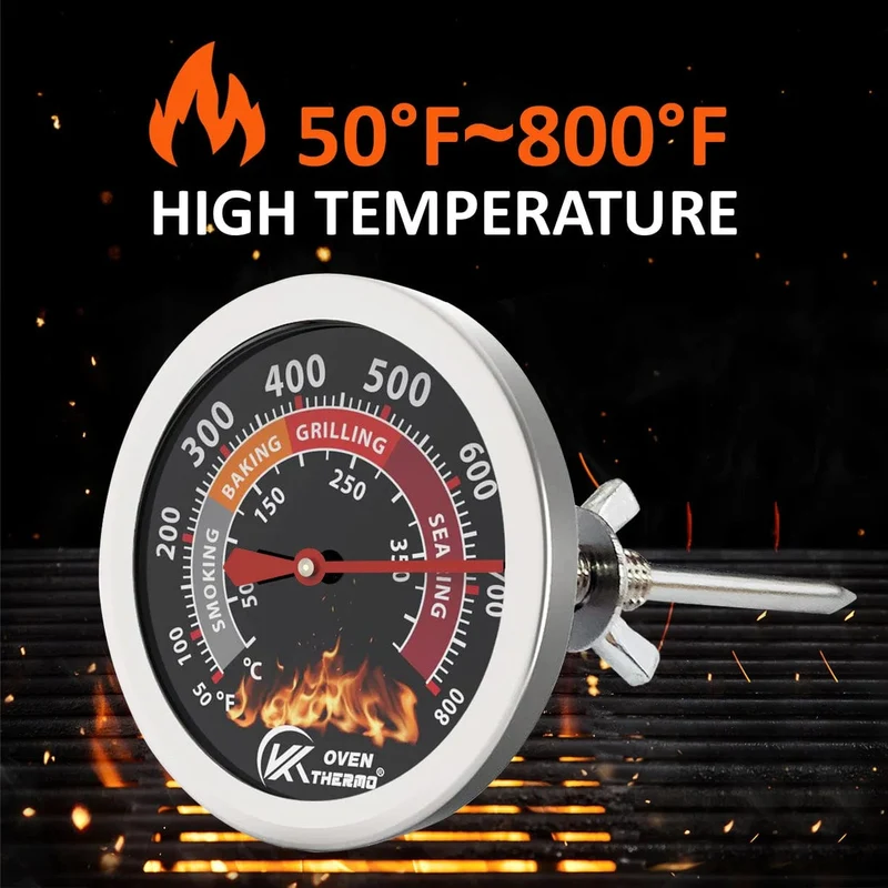 Thermomètre de Gril pour Barbecue en Inox avec Cadran - 400°C - KT THERMO