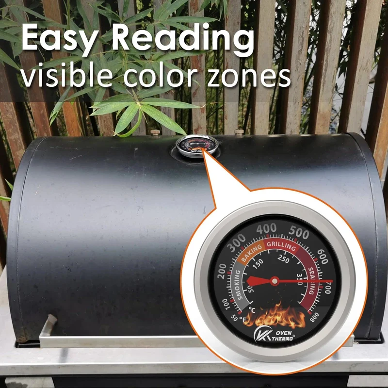 Thermomètre de Gril pour Barbecue en Inox avec Cadran - 400°C - KT THERMO