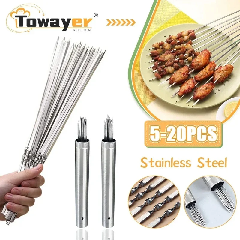 Pics Brochettes Barbecue Inox Réutilisablespour Camping Jardin